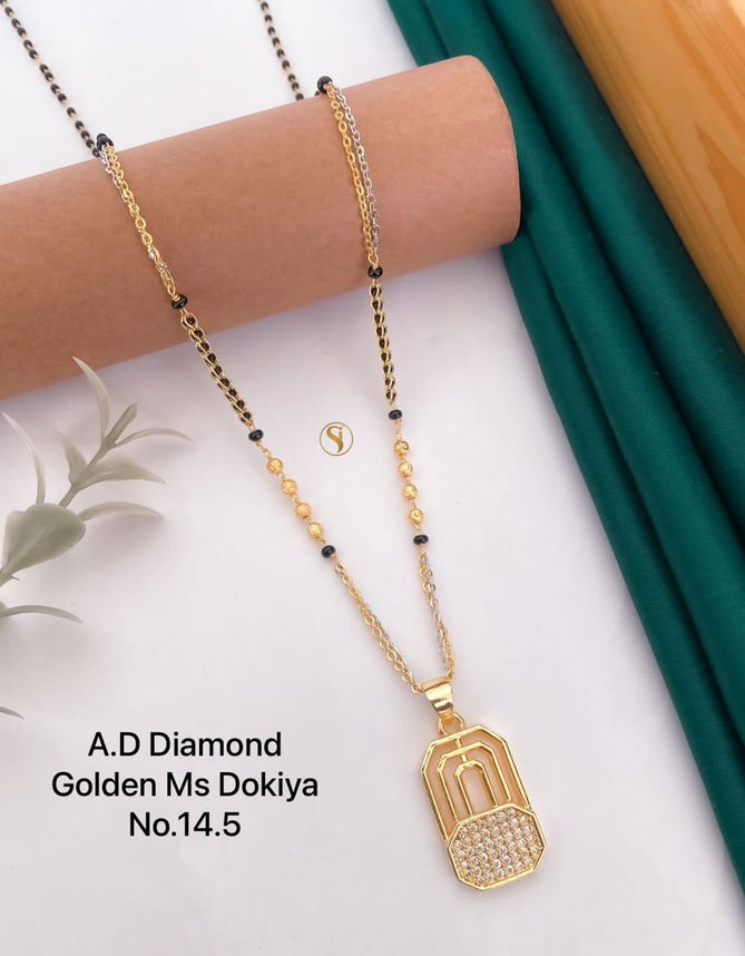 13 AD Diamond Fancy Daily Wear Dokiya Mangalsutra Wholesale Shop In Surat
